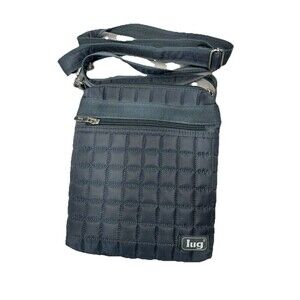 Lug Skipper Crossbody Bag Gray Quilted RFID Travel  Adjustable Strap